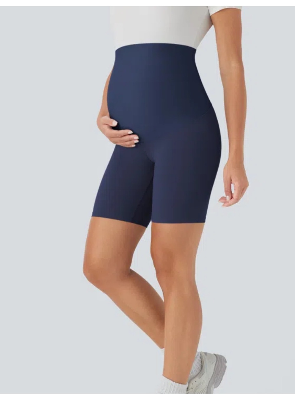 Halara SoftlyZero™ Super High Waisted Maternity Yoga Biker Shorts 7''-UPF50+